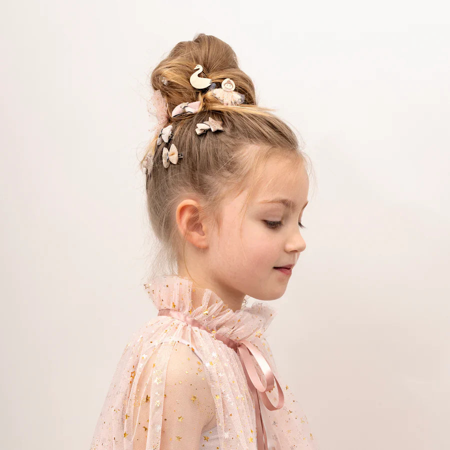 סט 8 סיכות מיני לשיער פרימה בלרינה Prima Ballerina Bow Mini Clips
