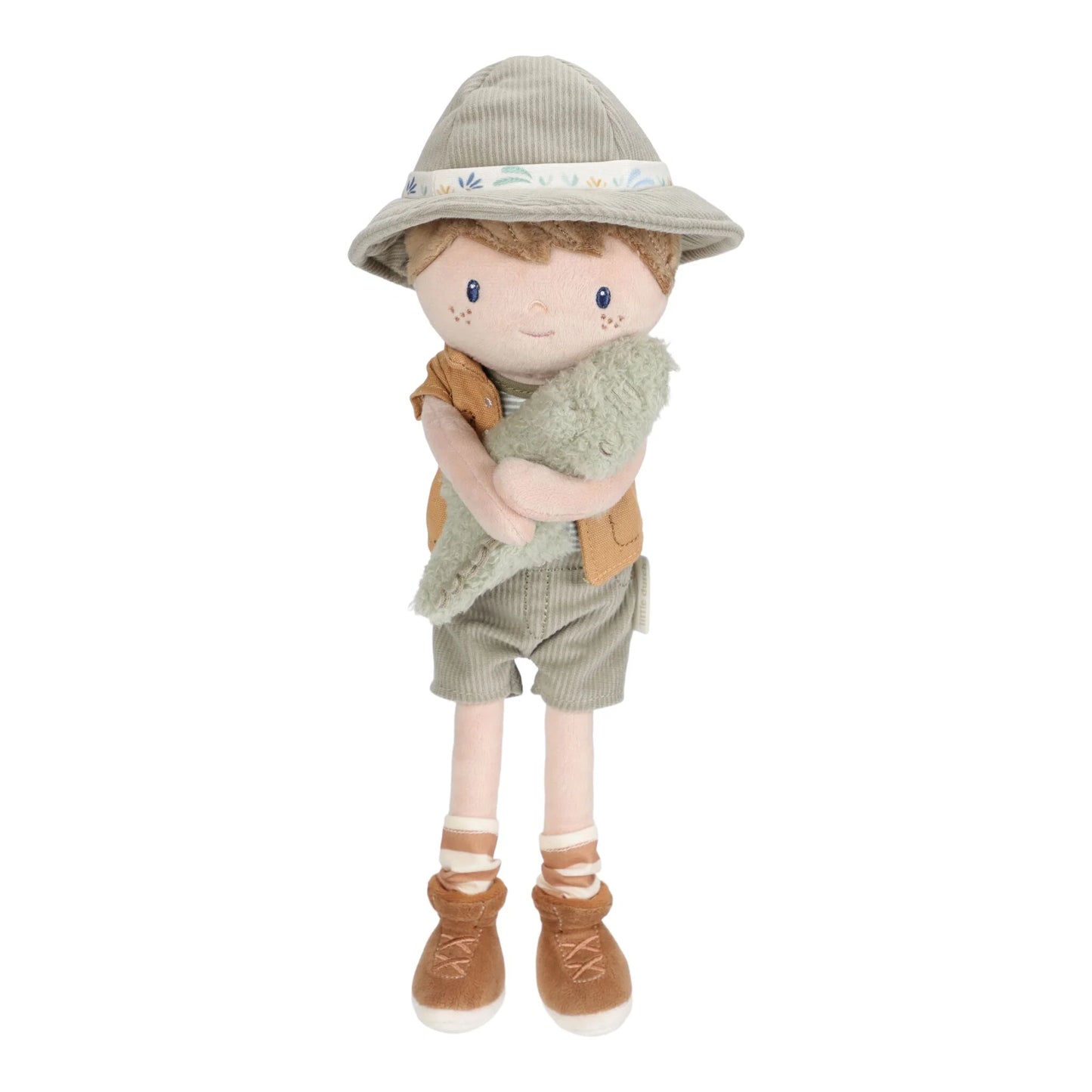 בובת ג׳ים חוקר עם תנין | 35 ס״מ חברי הספארי Little Dutch