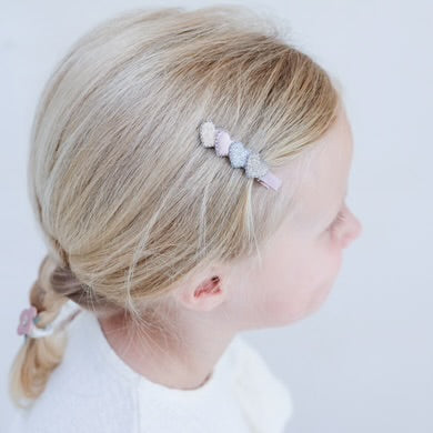 סט 2 סיכות שיער לבבות שכבות layered heart hair clips Mimi&Lula