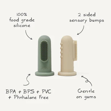 זוג מברשות שיניים פינגרז MUSHIE וניל+בלאש