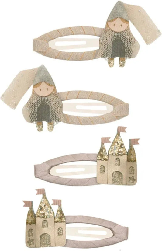 סט 4 סיכות לשיער נסיכה וארמון princess hair clips Mimi&Lula