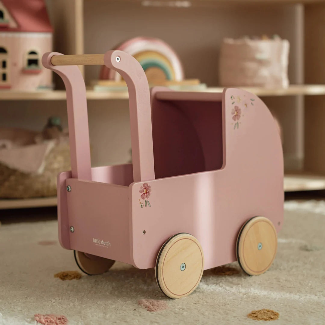 עגלת בובה מעץ Little Dutch