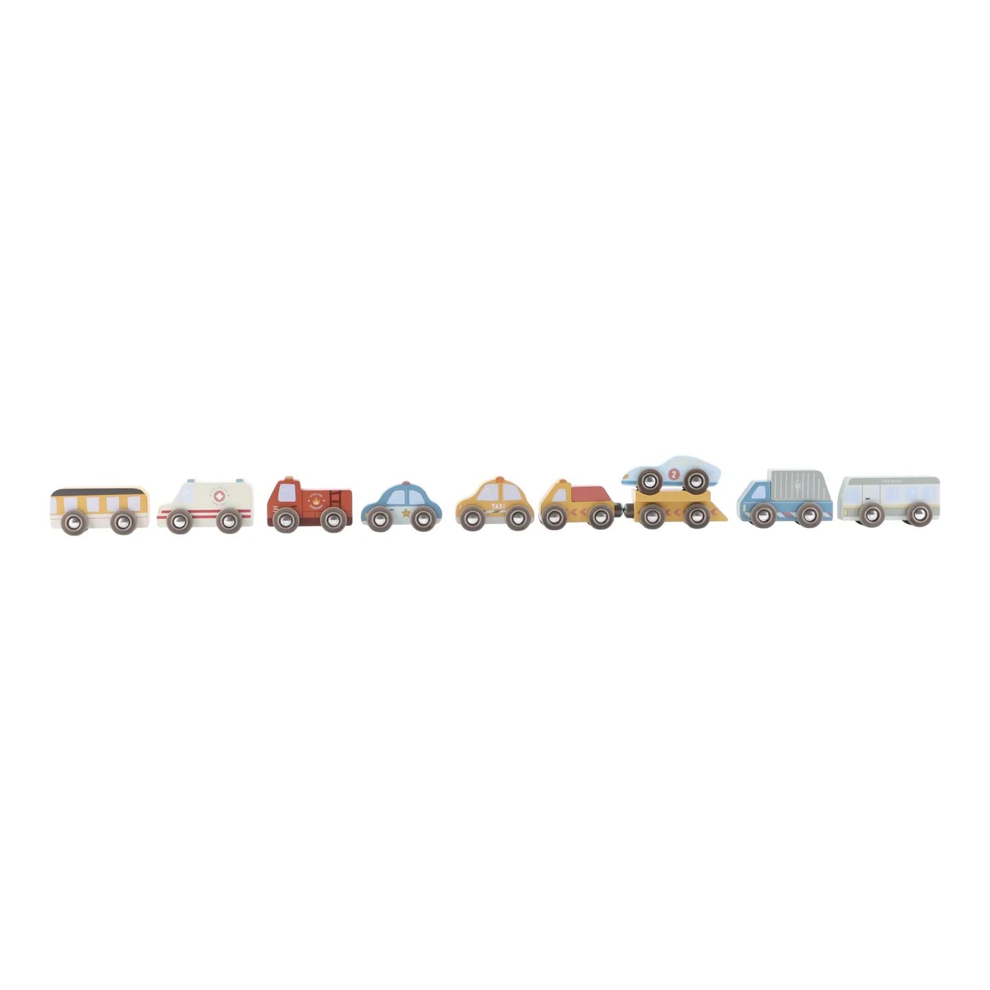 סט 10 כלי רכב מעץ Little Dutch