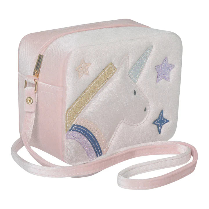 תיק חד קרן מנצנץ unicorn boxy bag soft pink Mimi&Lula