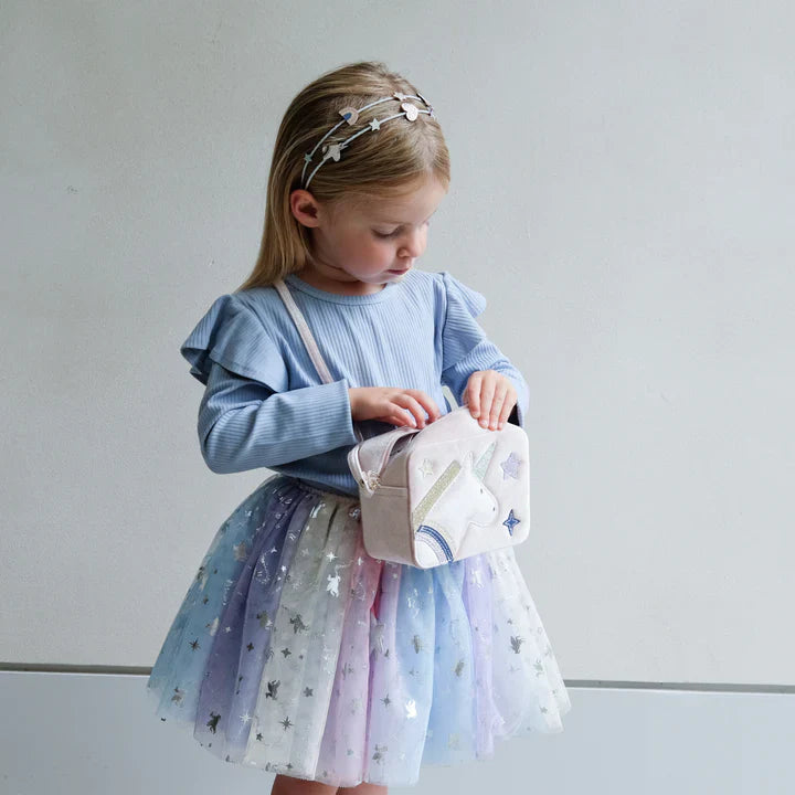 תיק חד קרן מנצנץ unicorn boxy bag soft pink Mimi&Lula