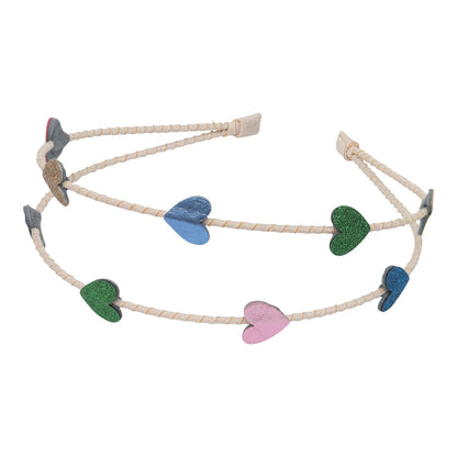 קשת שיער כפולה לבבות מנצנצים jazzy heart double headband Mimi&Lula