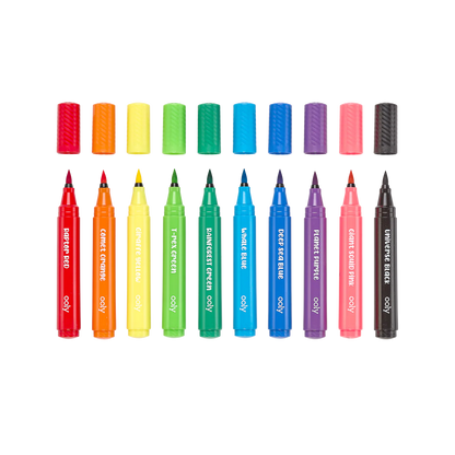 מארז 10 טושי מכחול עבים