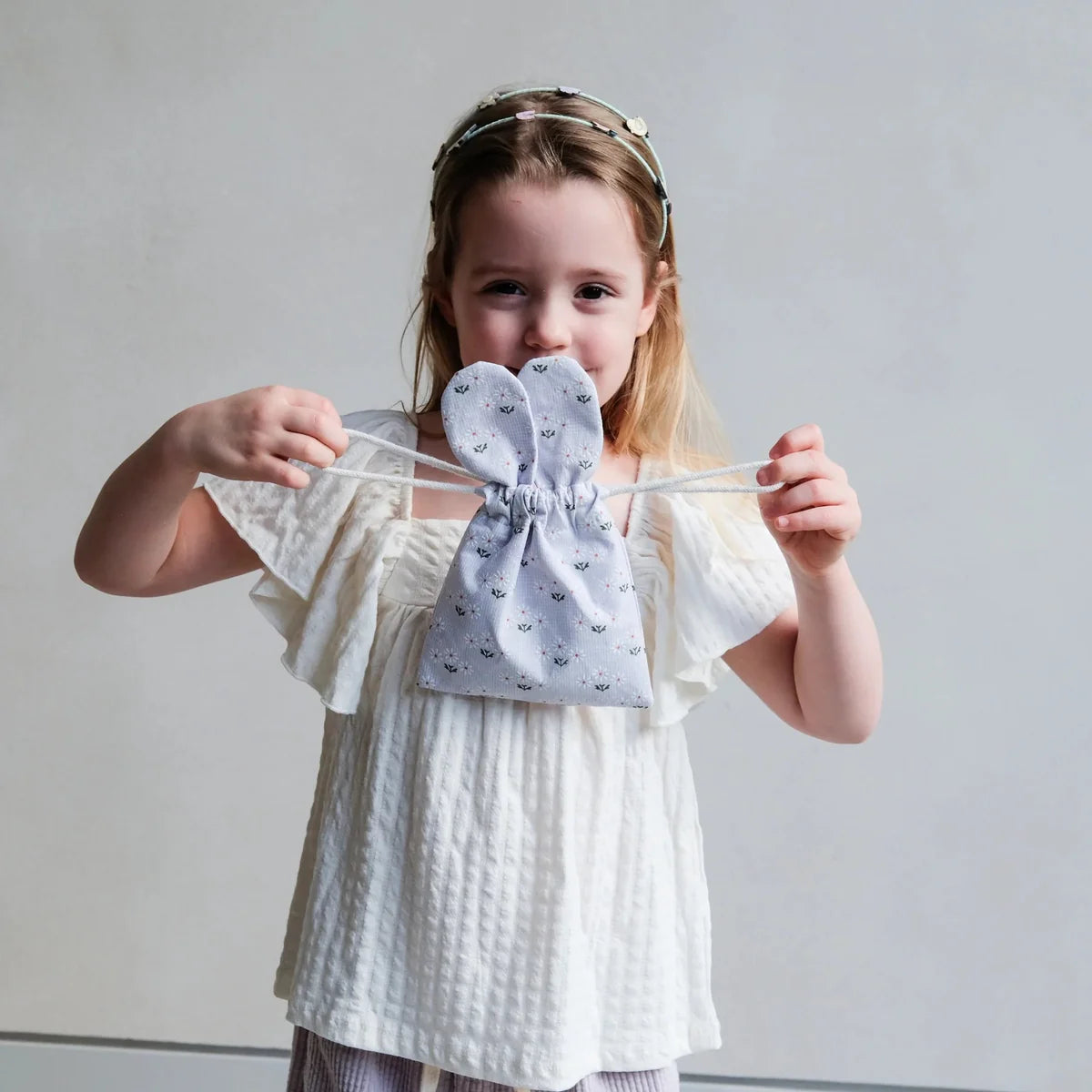 סט מתנה נרתיק ארנב פרחוני אביזרי שיער bunny shaped pouch gift set Mimi&Lula