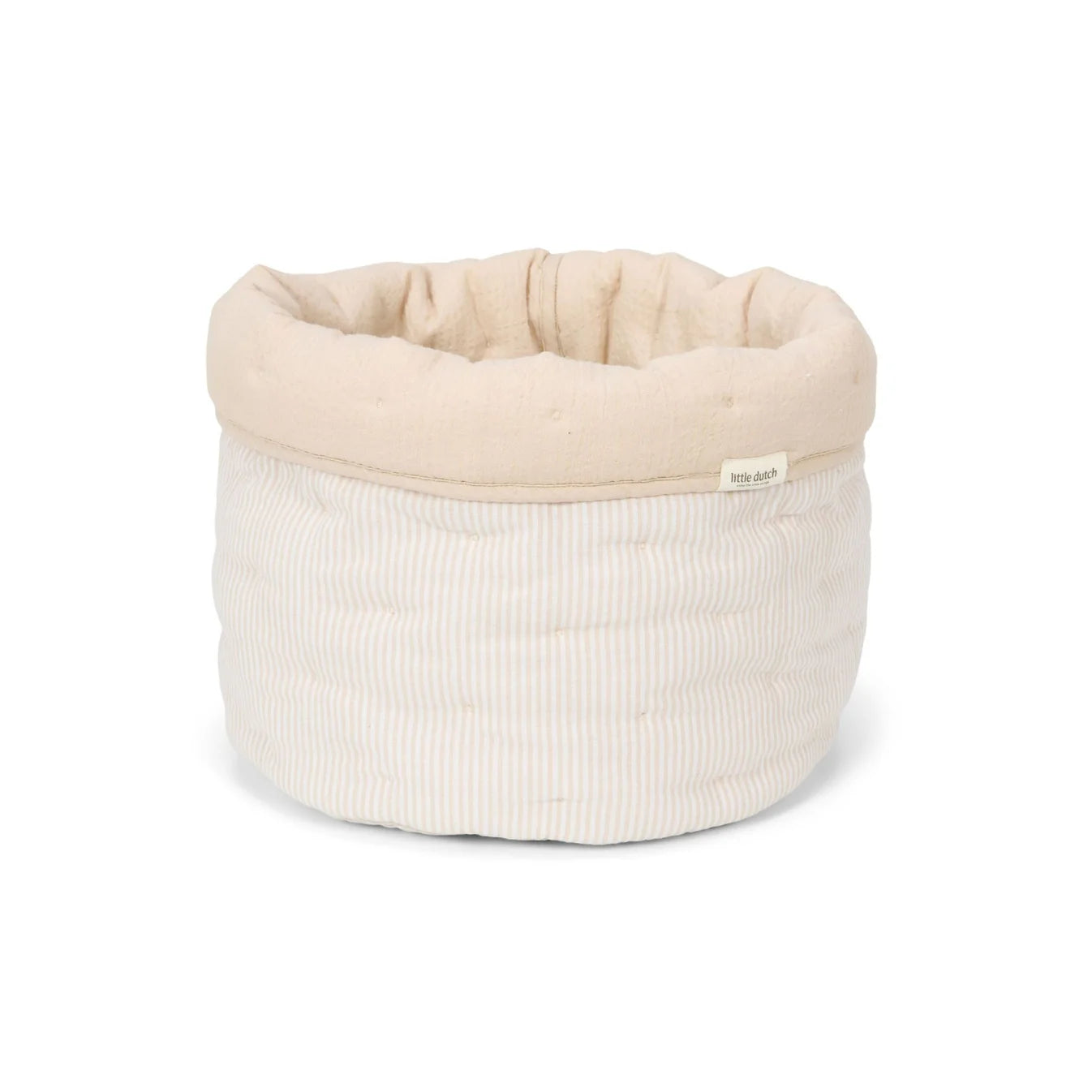 סל אחסון קטן | Quilted Storage Basket  Small Beige Stripes