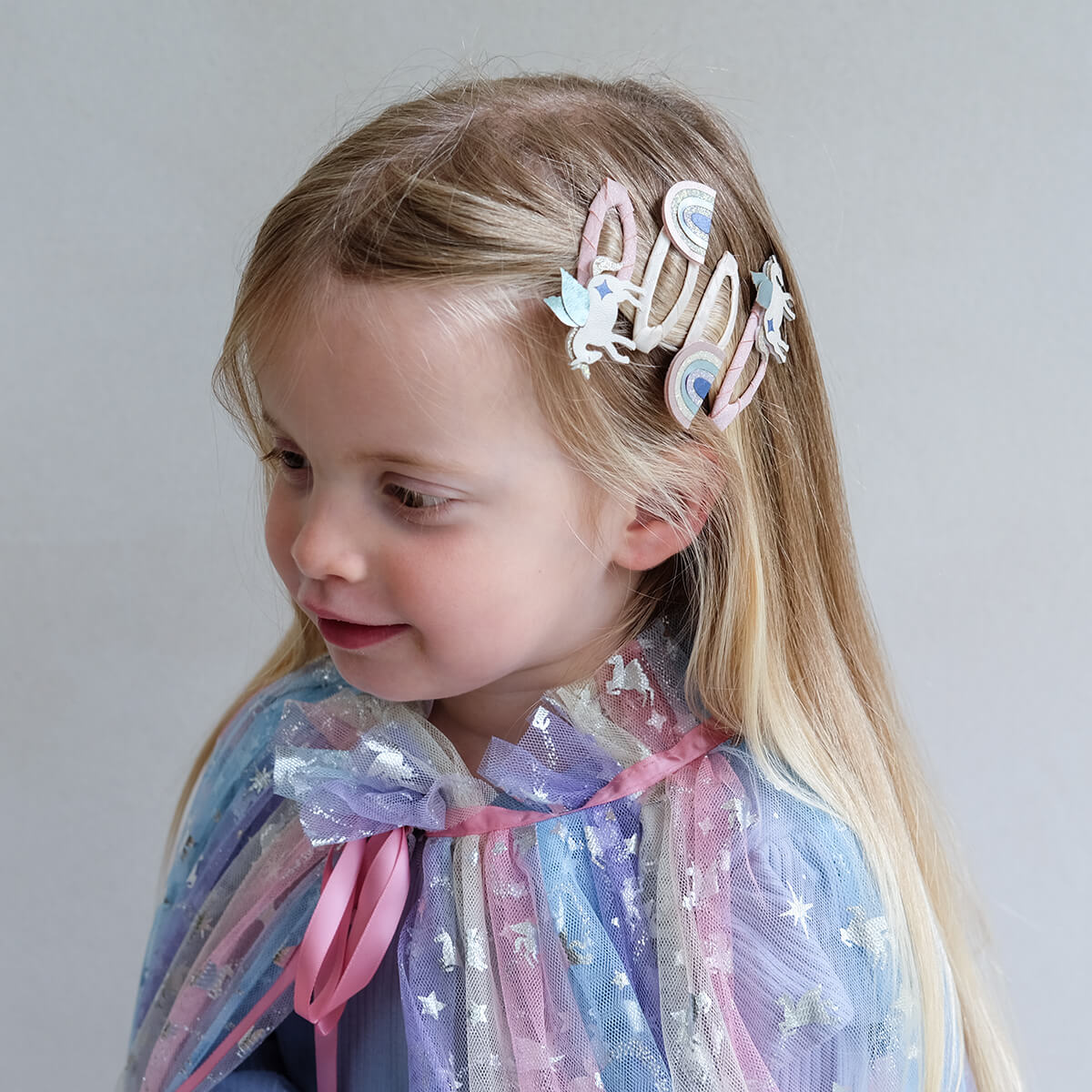 סט 4 סיכות לשיער חד קרן וקשת נוצצת Unicorn & Rainbow Hair Clips
Mimi&Lula