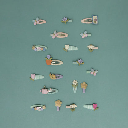 סט 5 סיכות שיער פרחים וחרקים hair clips mini beasts Mimi&Lula