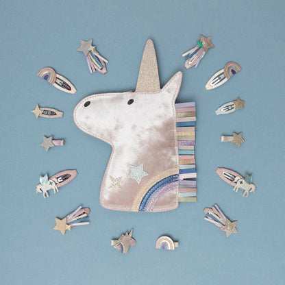 סט 5 סיכות שיער נוצצות חד קרן Celeste Unicorn Mini hair clips Mimi&Lula