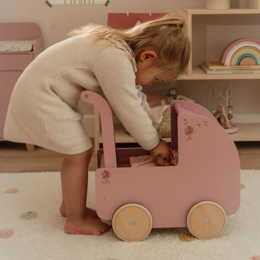 עגלת בובה מעץ Little Dutch