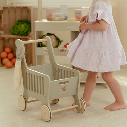 עגלת קניות מעץ Little Dutch