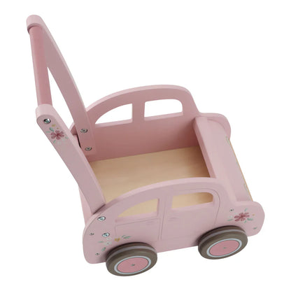 עגלת עץ צבע ורוד Little Dutch