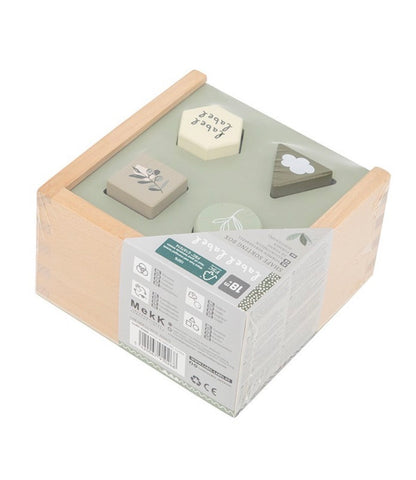 תיבת מיון צורות מעץ | ירוק זית Label Label