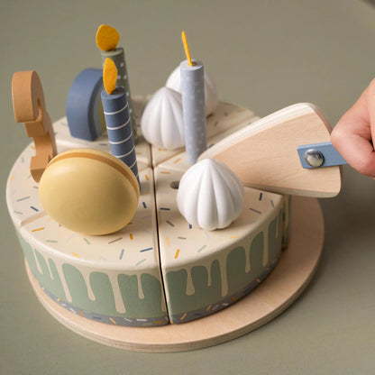 עוגת יום הולדת מעץ 26 חלקים|כחול Little Dutch