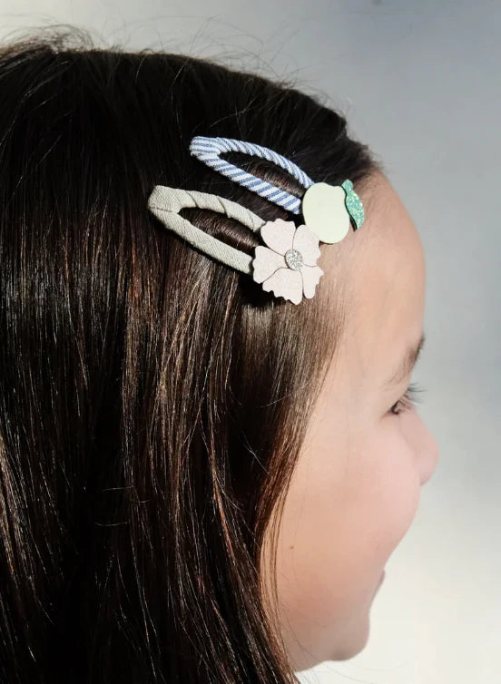 סט 4 סיכות לימון ופרחים lemon blossom clips Mimi&Lula
