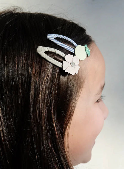 סט 4 סיכות לימון ופרחים lemon blossom clips Mimi&Lula