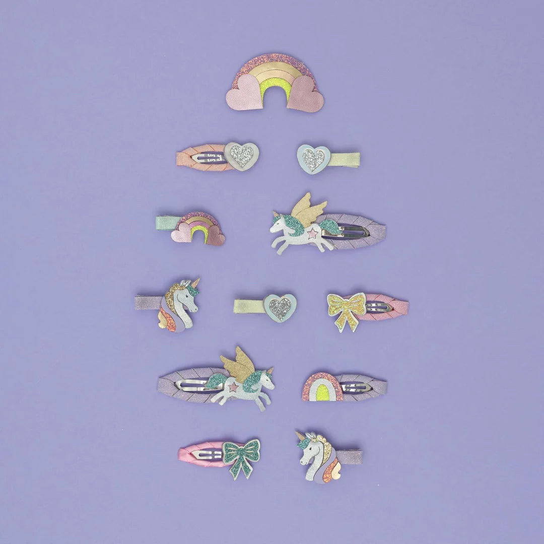 סט 5 סיכות שיער פסטל יוניקורן dreamy unicorn hair clips Mimi&Lula