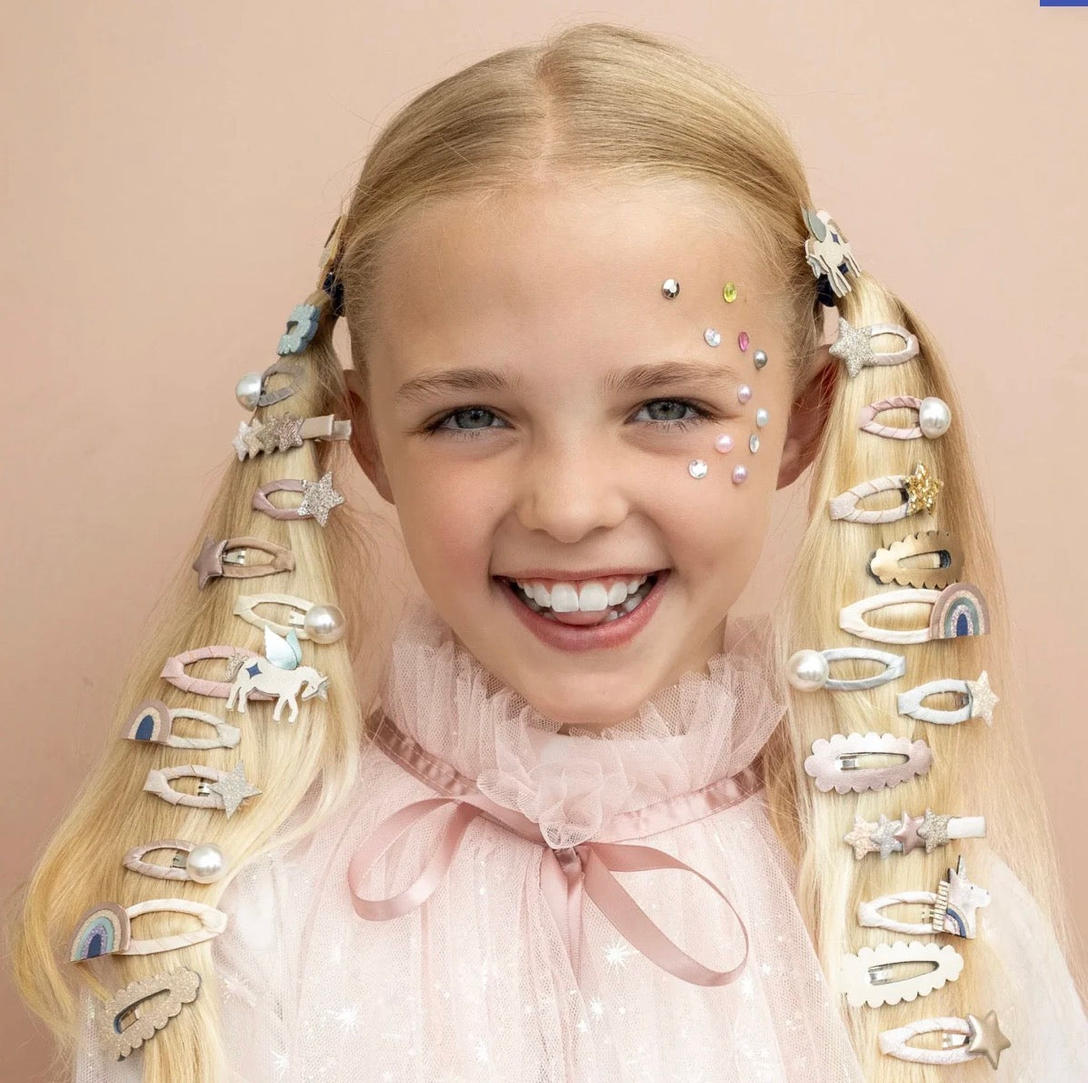 סט 2 סיכות לשיער כוכבים מנצנצים Layered Stars Hair Clips Mimi&Lula