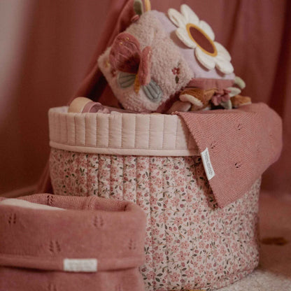 סל אחסון גדול | גן פיות Quilted Basket Large Fairy Floral Little Dutch