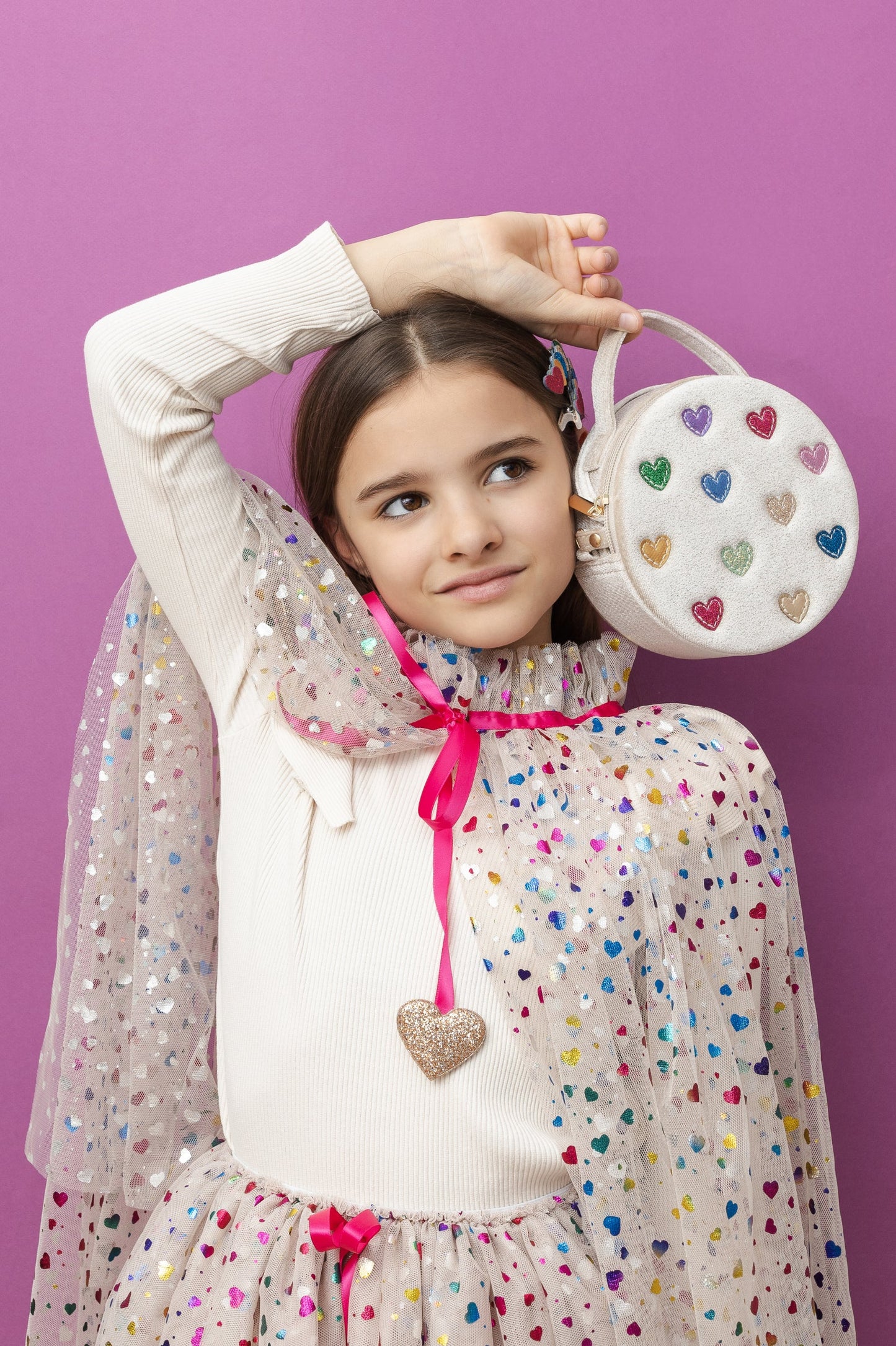 תיק לבבות צבעוני multi colored heart bag Mimi&Lula