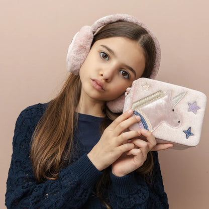 תיק חד קרן מנצנץ unicorn boxy bag soft pink Mimi&Lula