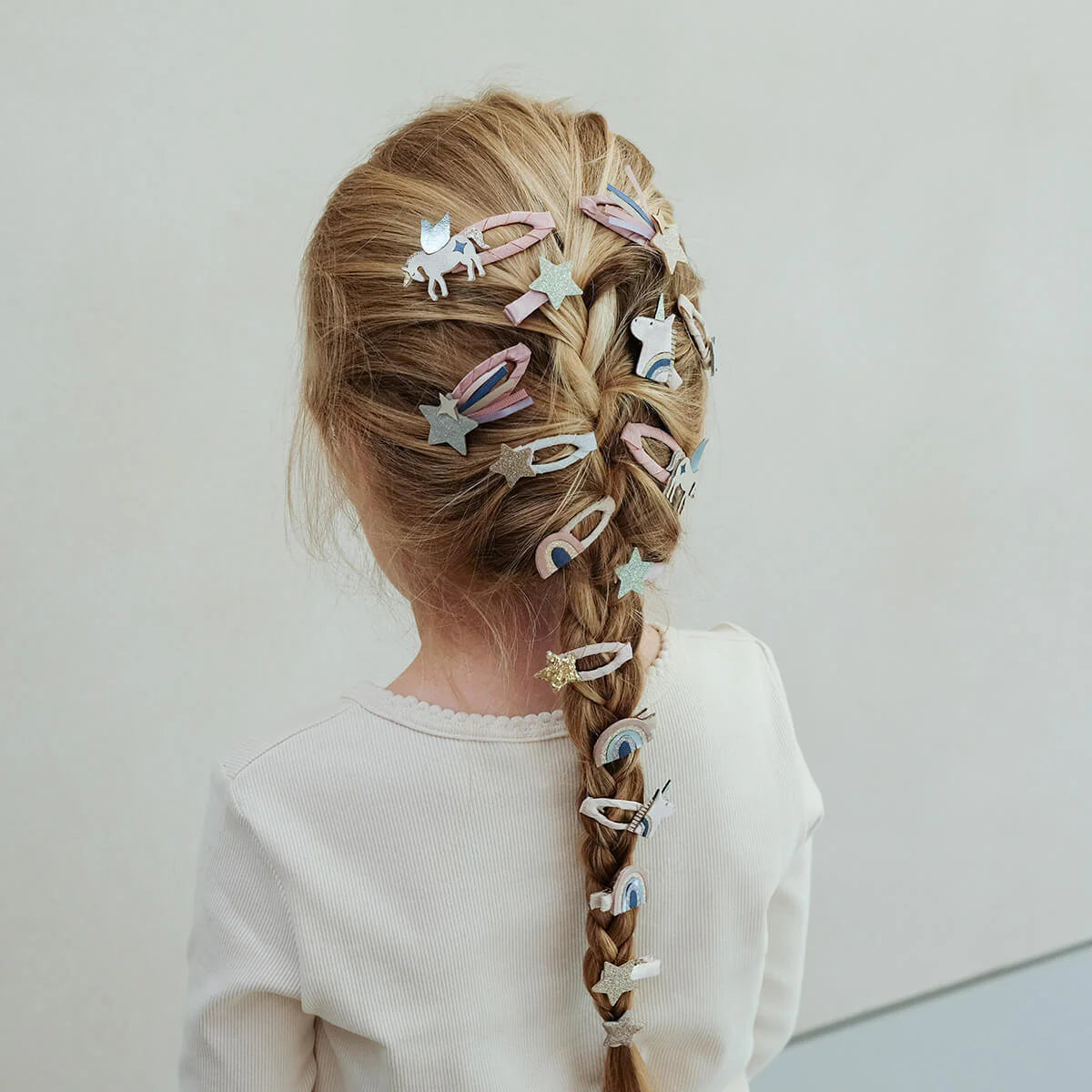 סט 4 סיכות לשיער חד קרן וקשת נוצצת Unicorn & Rainbow Hair Clips
Mimi&Lula