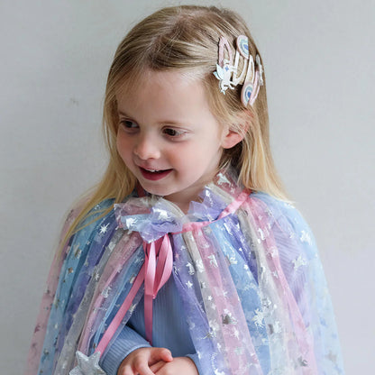 סט 4 סיכות לשיער חד קרן וקשת נוצצת Unicorn & Rainbow Hair Clips
Mimi&Lula
