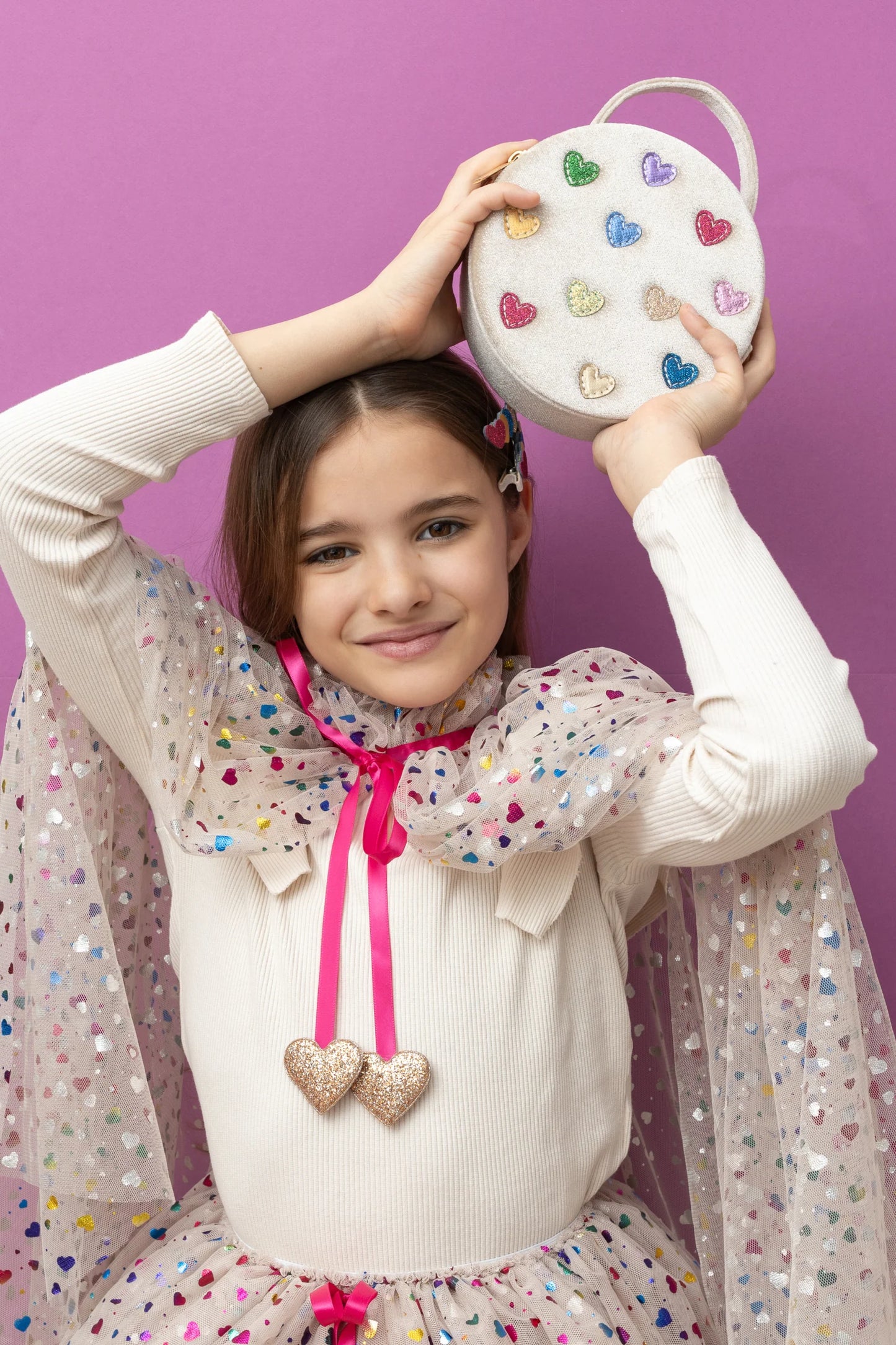 תיק לבבות צבעוני multi colored heart bag Mimi&Lula