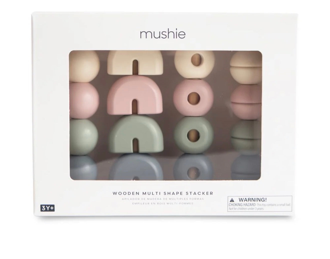 משחק השחלה רב צורות מעץ Mushie