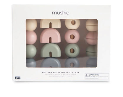 משחק השחלה רב צורות מעץ Mushie