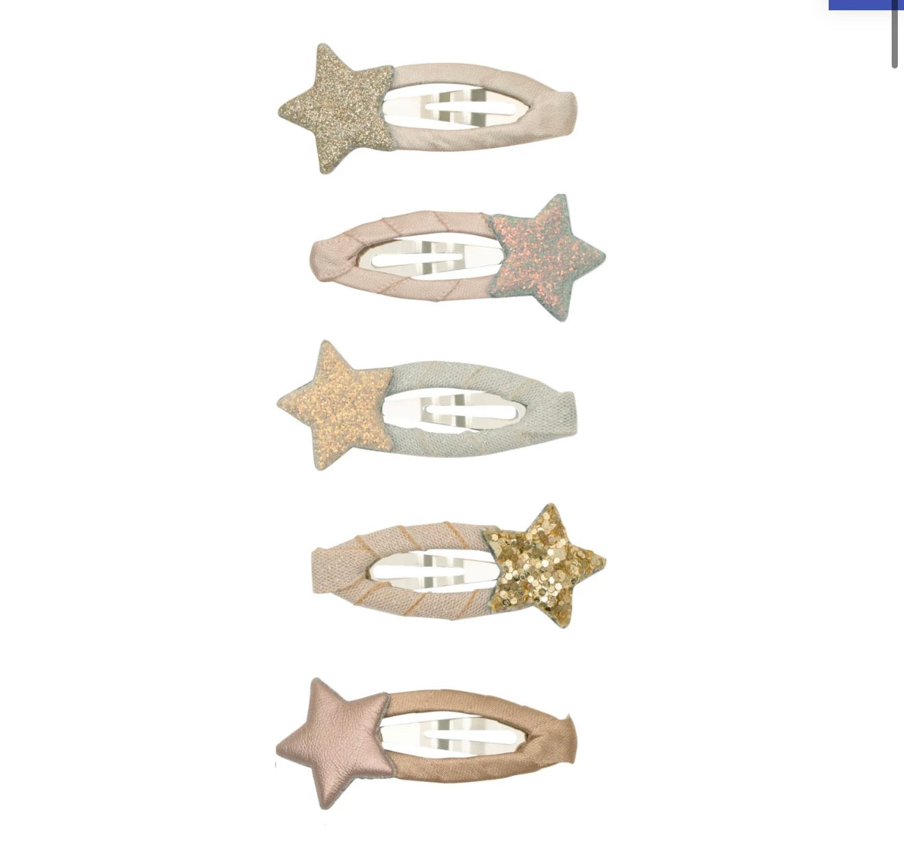 סט 5 סיכות קטנות לשיער כוכבי זהב gold stars mini clips Mimi&Lula