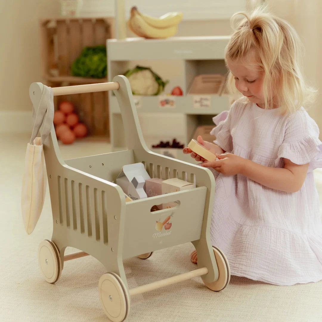 עגלת קניות מעץ Little Dutch