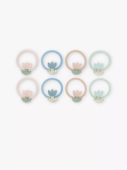 סט 8 גומיות שיער פרח טוליפ Tulip Mini Hair Ponies Mimi&Lula