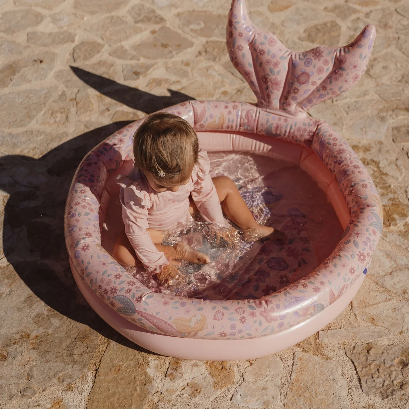 בריכה מתנפחת עם זנב  80 ס״מ | ורוד Mermaid Little Dutch