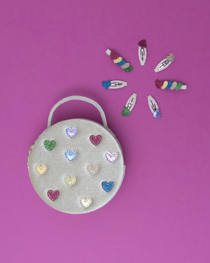 תיק לבבות צבעוני multi colored heart bag Mimi&Lula
