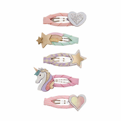 סט 5 סיכות שיער פסטל יוניקורן dreamy unicorn hair clips Mimi&Lula