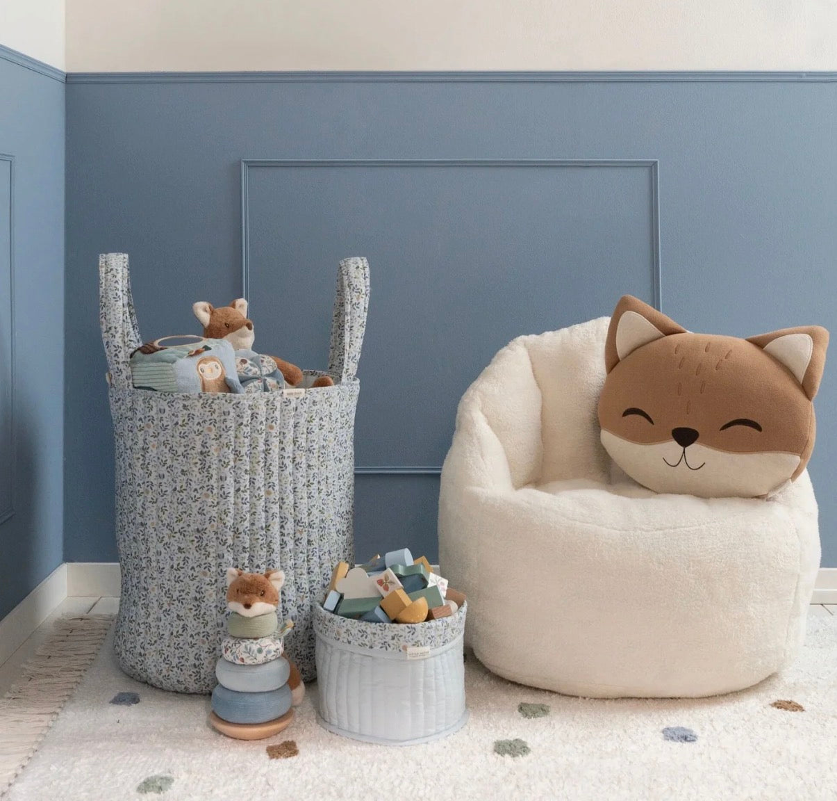 XL סל אחסון| forest friends blue little dutch