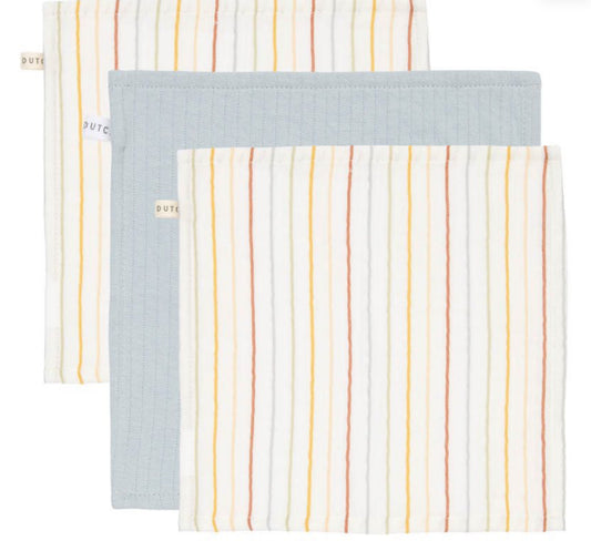 סט 3 מגבות פנים כותנה|פסים sunny stripes