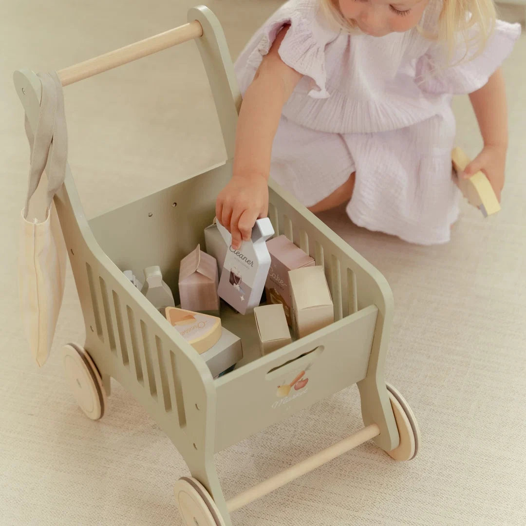 עגלת קניות מעץ Little Dutch