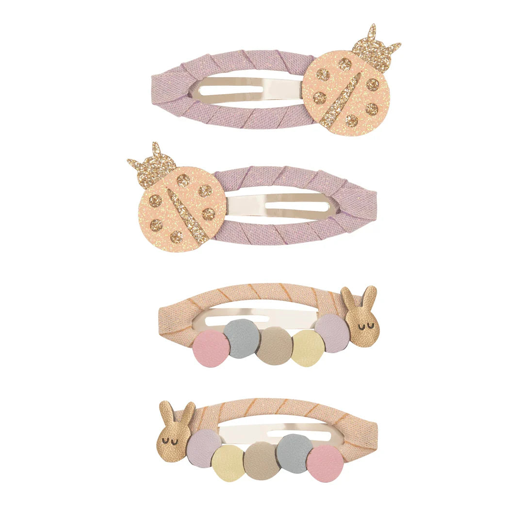 סט 4 סיכות לשיער Ladybird & Caterpillar Hair Clips Mimi&Lula