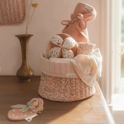 סל אחסון גדול | גן פיות Quilted Basket Large Fairy Floral Little Dutch
