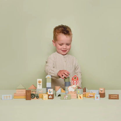 דלי קוביות עם 50 אבני בניין| חווה קטנה