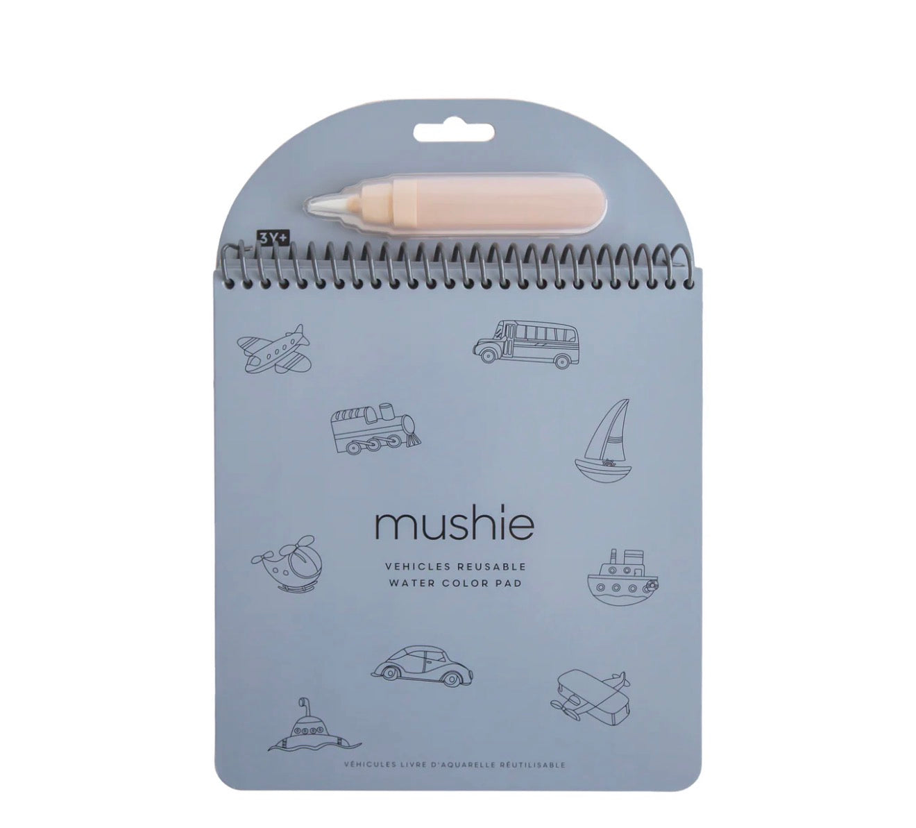 חוברת צביעה במים רב פעמית | מכוניות כחול Mushie