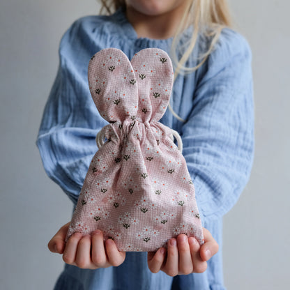 סט מתנה נרתיק ארנב ורוד אביזרי שיער bunny shaped pouch gift set Mimi&Lula