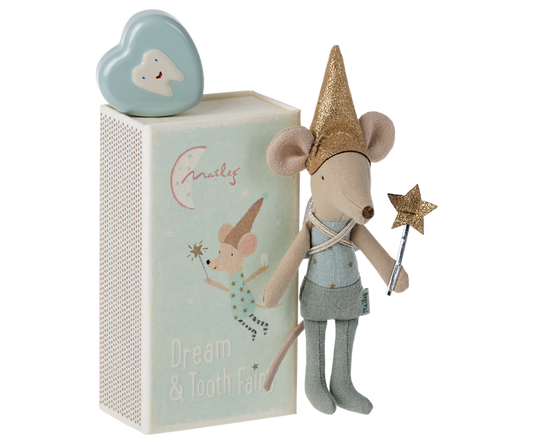 Maileg Tooth fairy mouse in matchbox |Blue