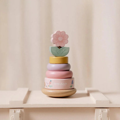 מגדל טבעות עץ מתנדנד| ורוד גן פיות