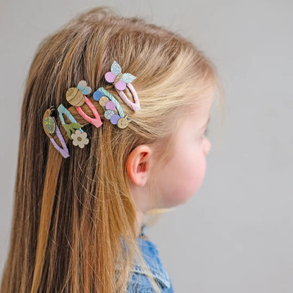 סט 5 סיכות שיער פרחים וחרקים hair clips mini beasts Mimi&Lula